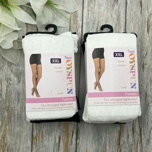 Lace and Opaque Tights Pantyhose 2, 2-Packs Size XXL